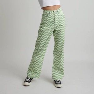 The Ragged Priest Urban Outfitters Jeans Size 26 Style Wavy Lime and White
